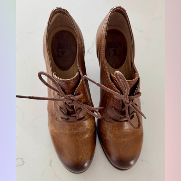 Frye Leather Heel Booties – Dark Brown, Size 7.5 - Picture 2 of 7